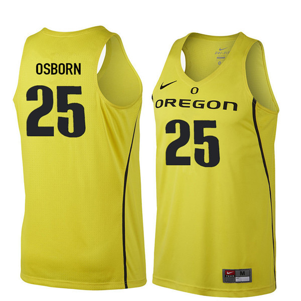 Men #25 Luke Osborn Oregon Ducks College Basketball Jerseys Sale-Yellow